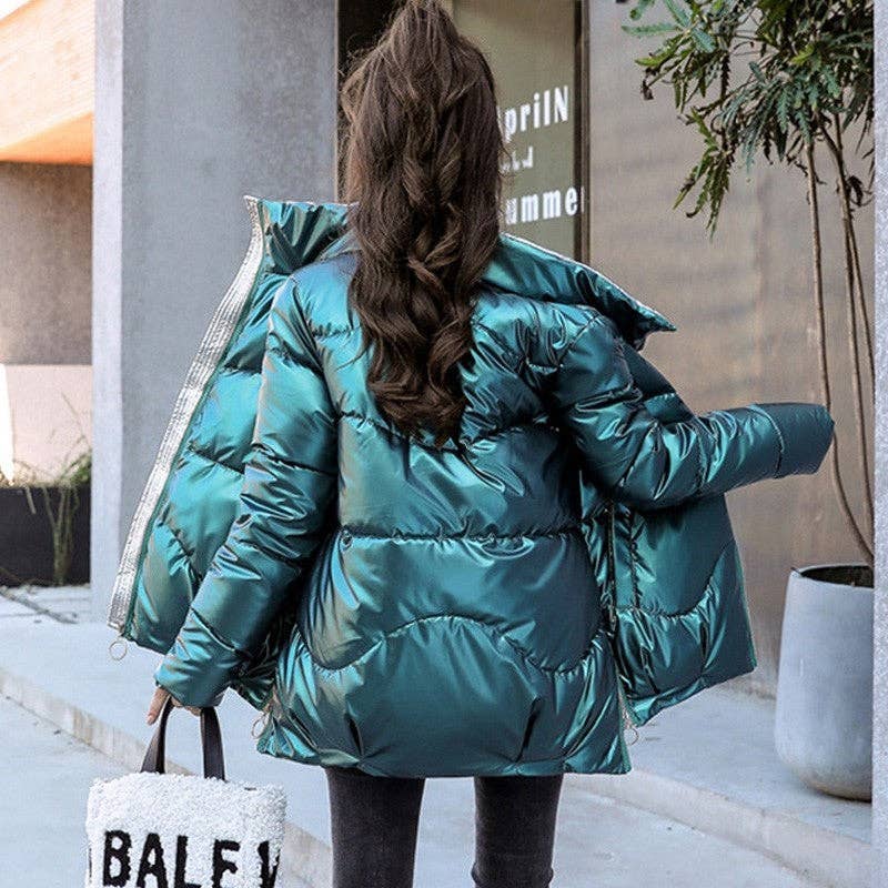 kycozy - Wholesale Puffer Jacket - Women's - Long Sleeves Solid Short Thick Winter Coat10