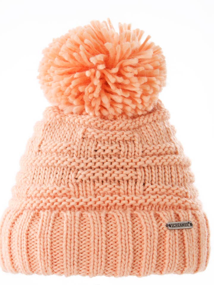 Chaya Women's Acrylic Cuffed Beanie with Large Pom Colors for wholesale by Screamer
