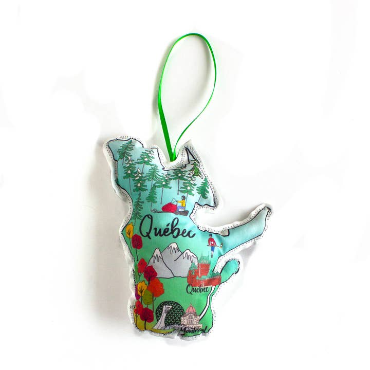 Ornamento de mapa do Quebec por atacado de Creationzbycatherine Catherine