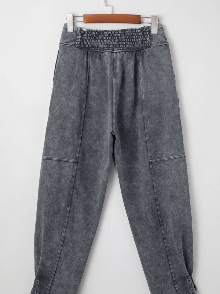 FULL TIME PURCHASE - Wholesale Pants - Women's - Mineral Wash Jogger Style High Waist Casual Pants8