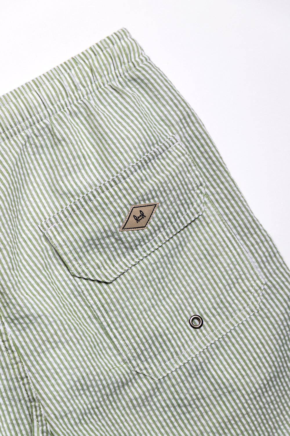 Custi Mikelo: Men's Clothing & Christmas Gifts – Engroshandel Badeshorts – Mænd – Grøn Seersucker Badedragt3