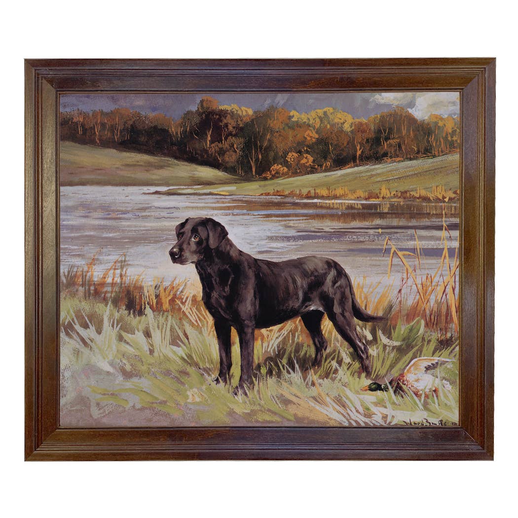 Madison Bay Co. - Historical Home Decor Reproductions - Wholesale Art Print - Labrador Retriever with Duck Framed Painting Print on Canvas22
