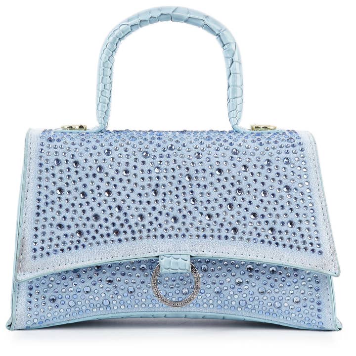 Handbag Factory Corp - Wholesale Top Handle Bag - Women's - Rhinestone Accented Croc Embossed Hand Tote