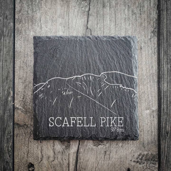 Scafell Pike Slate Summit Slate Coaster - Lake District for wholesale by EllieBeanPrints