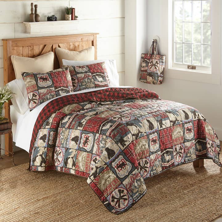 American Heritage Textiles - Wholesale Bedding Set - Donna Sharp The Great Outdoors 3PC Quilt Set - Clearance