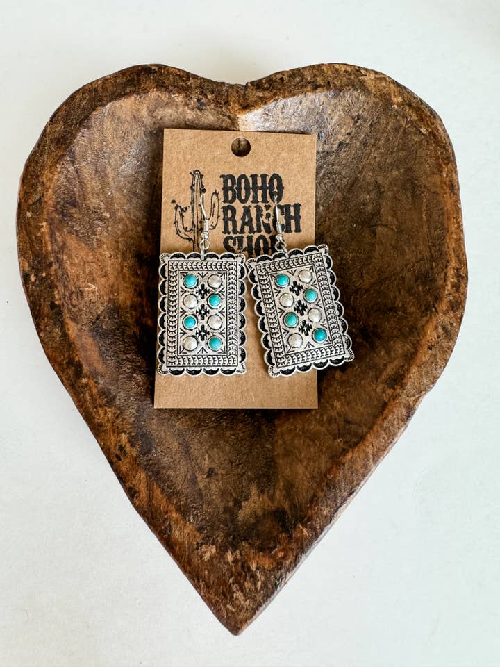 Western Textured Metal Earrings for wholesale by Boho Ranch Shop