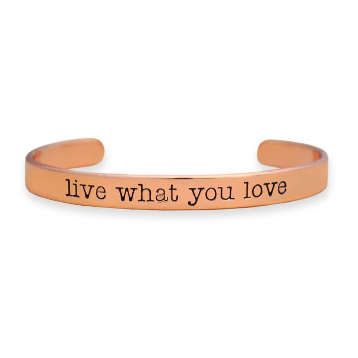 Off the cuff "live what you love" Message Cuff for wholesale by From The Heart