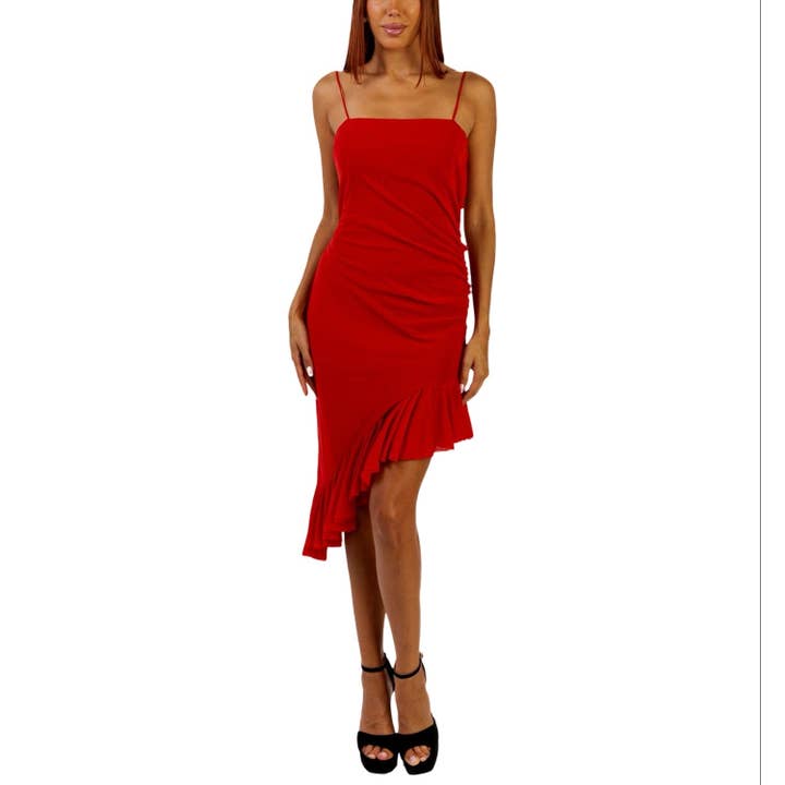 Ourlet évasé à volants et froncés sur le côté MAXIMA pour la vente par Elana Kattan