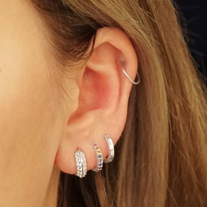 Nina Designs - Wholesale Huggie Earrings - Sterling Silver or Bronze Plain Huggie Hoops1