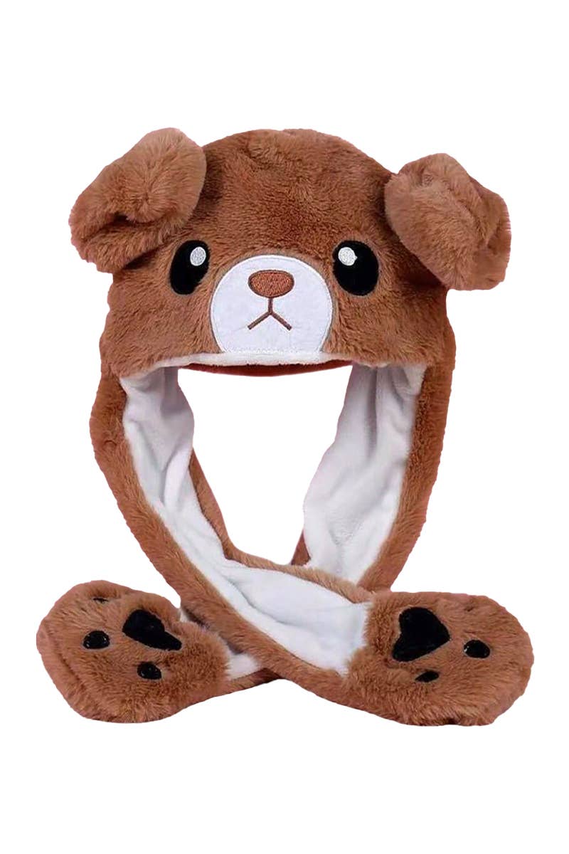 ASSORTED Animal Pals Led Light-up Ear Moving Fluffy Fur Hat for wholesale on Faire6