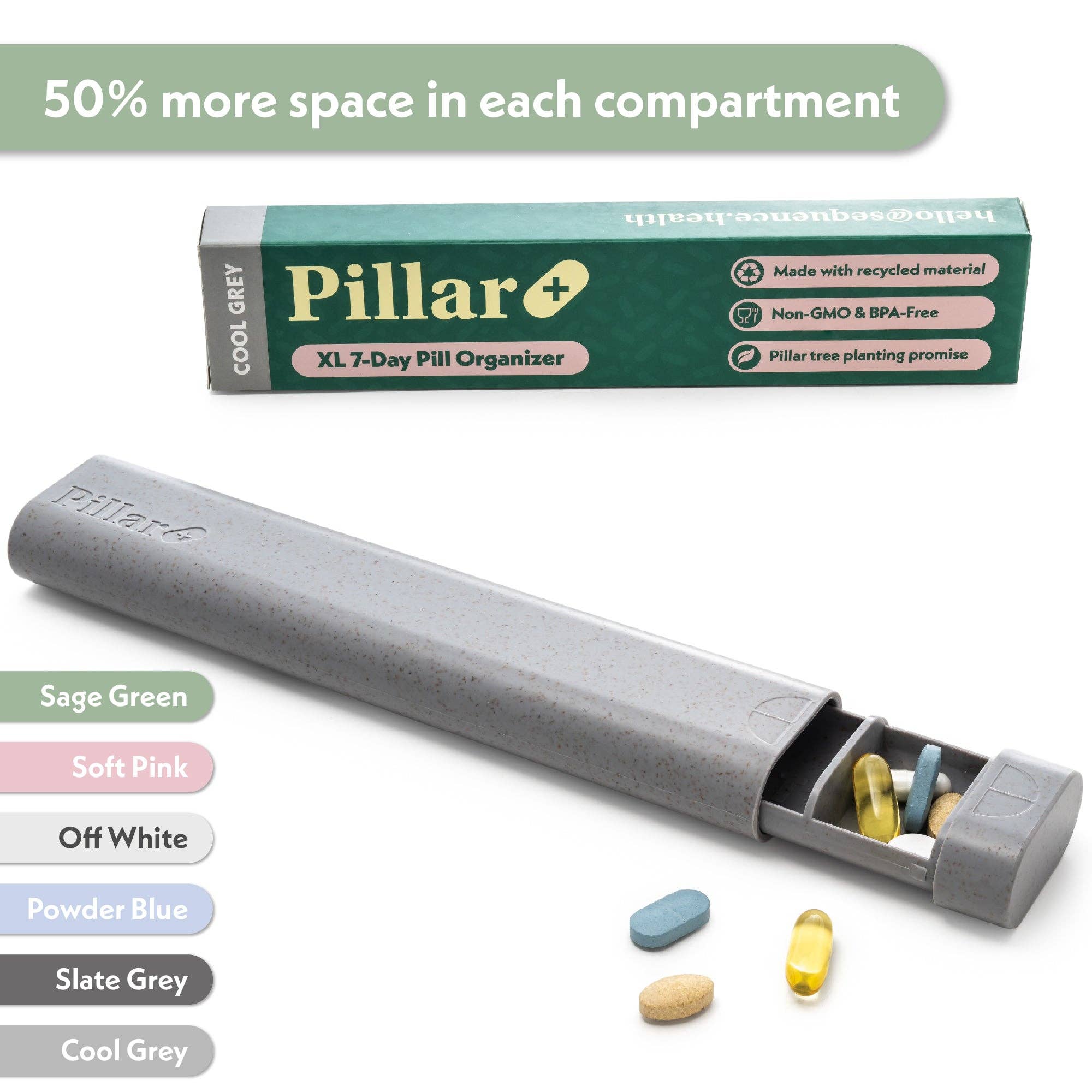 Sequence - Wholesale Pill Organizer - Pillar Plus - XL 7-Day Pill Organiser -Eco-Friendly Material10
