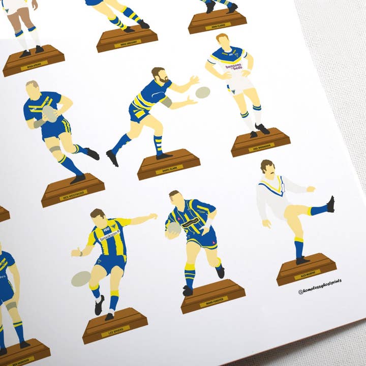HomelessGhostPrints LTD – wholesale Art print – Warrington Wolves Rugby League Legends Print A31