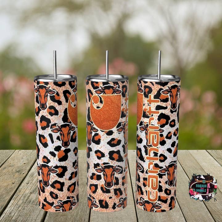 Becher mit Leopardenmuster und Kuhmotiv für den Großhandel von Rockin K and Double J