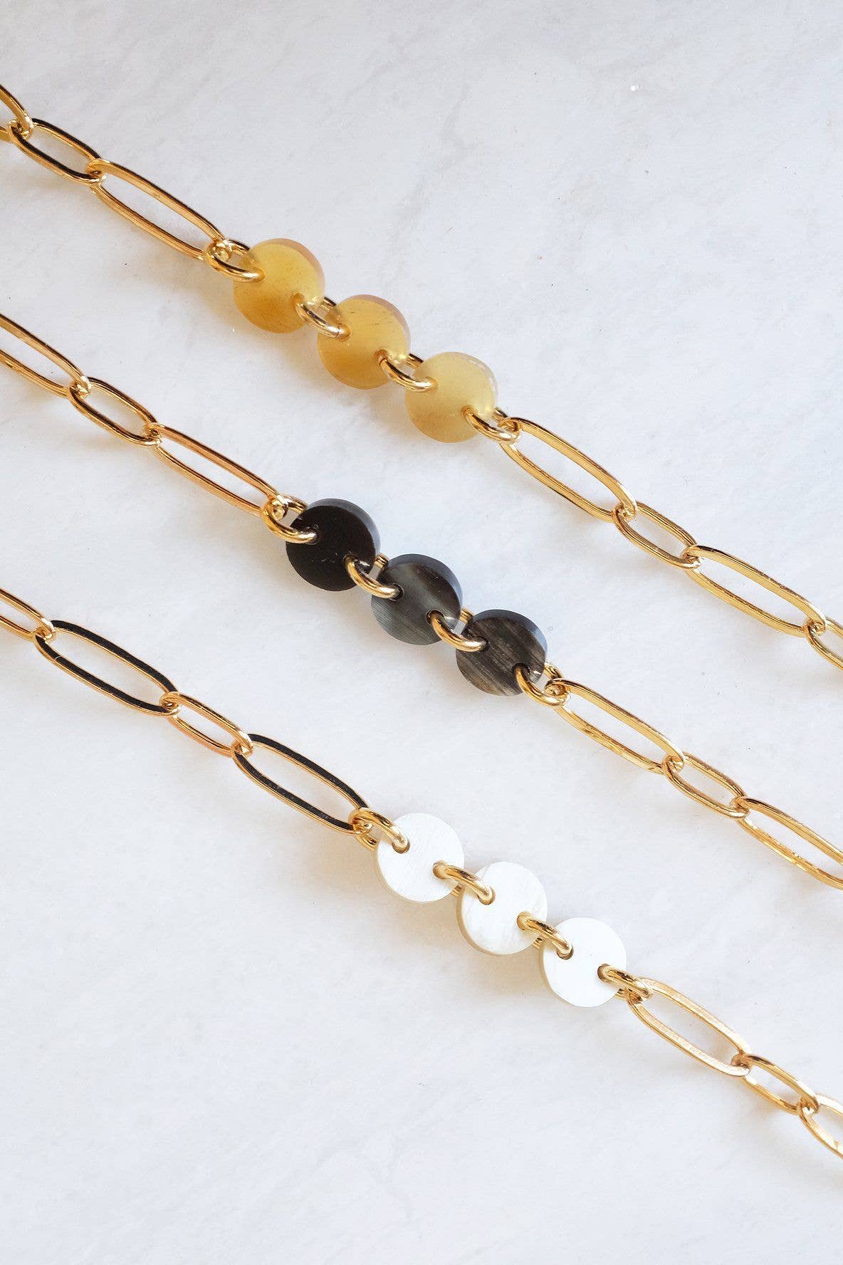 Hathorway - Vendita all'ingrosso Bracciali a catena e a maglie - Xuan - Braccialetto ovale in corno di bufalo2