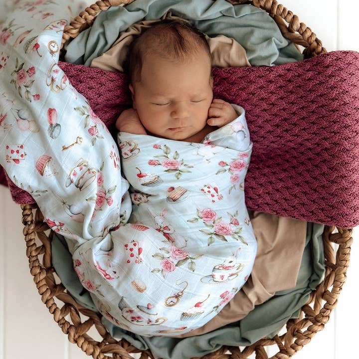 Snuggle Hunny - Wholesale Swaddle - Baby - White Rabbit Organic Muslin Wrap2