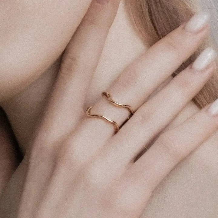 Ring i sterlingsilver med våglinje för wholesale av Moclein