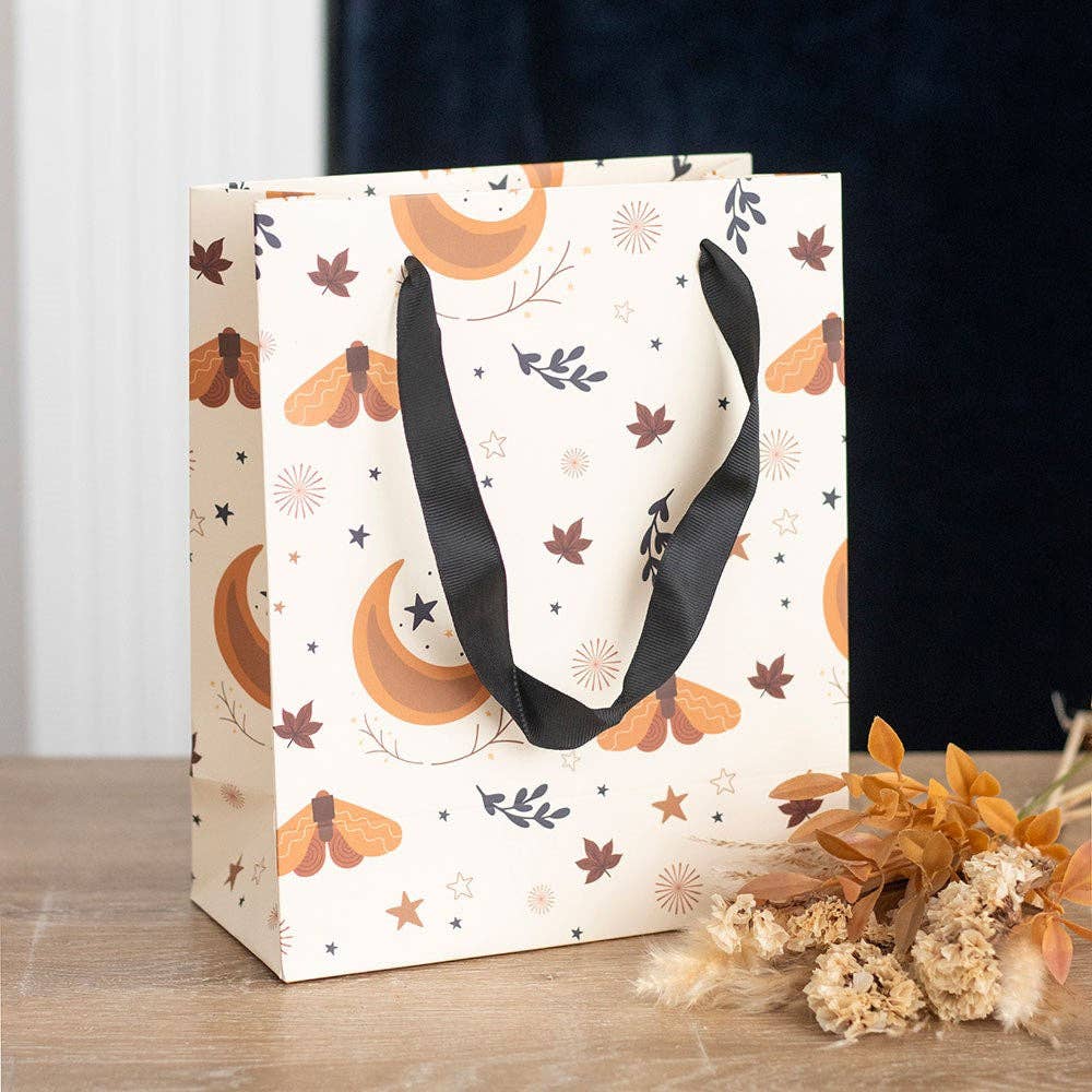 Something Different Wholesale - Wholesale Gift Bag - 23cm Medium Autumn Magic Moth and Moon Print Gift Bag