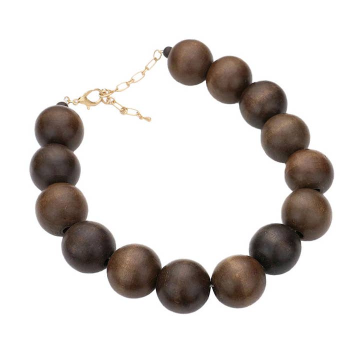 Wood Ball Necklace for wholesale by Madeline Love