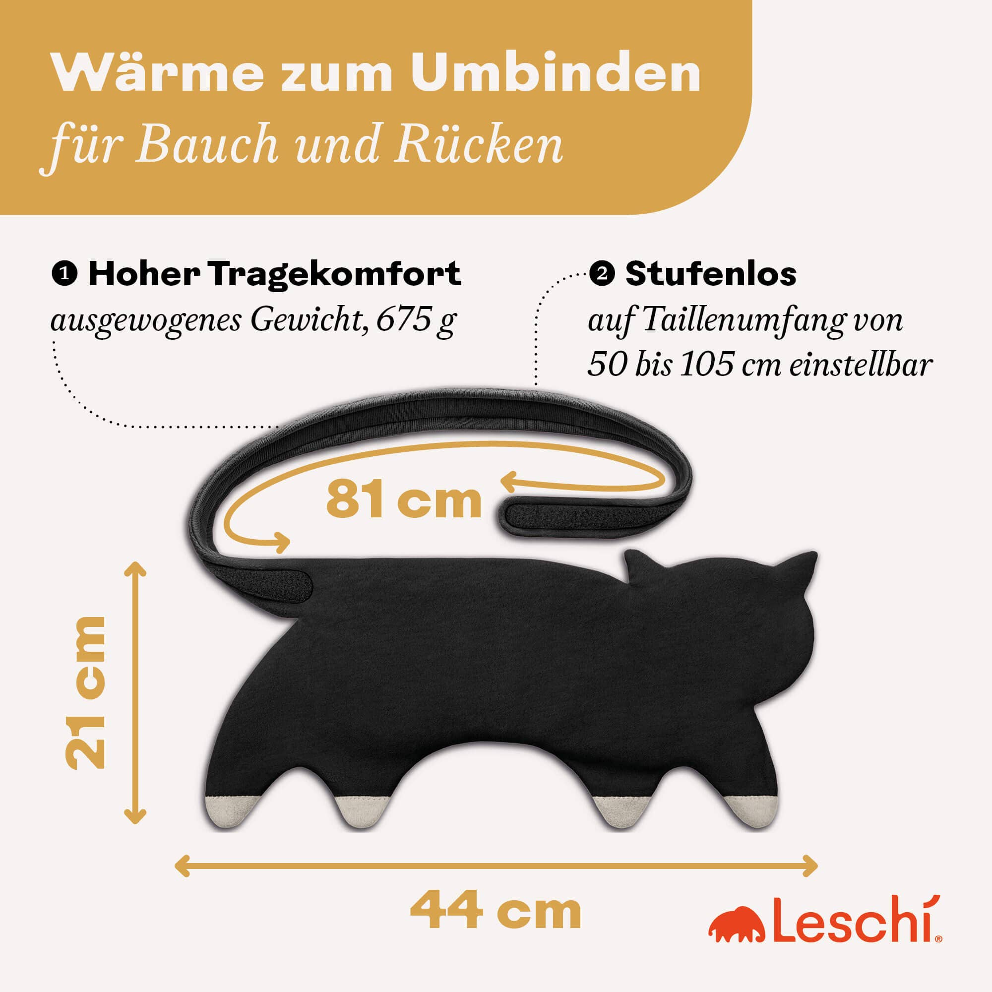 Leschi – Compressa quente/fria por atacado – Almofada de grãos orgânicos, 100% materiais naturais, almofada térmica gato8