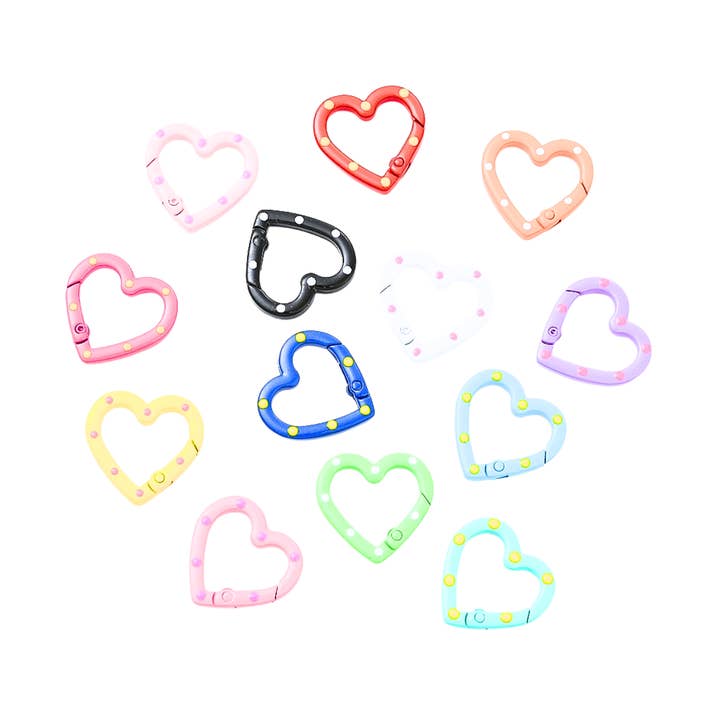 Multi-Color Heart Lanyard Carabiner for wholesale by The Charm Bar Company