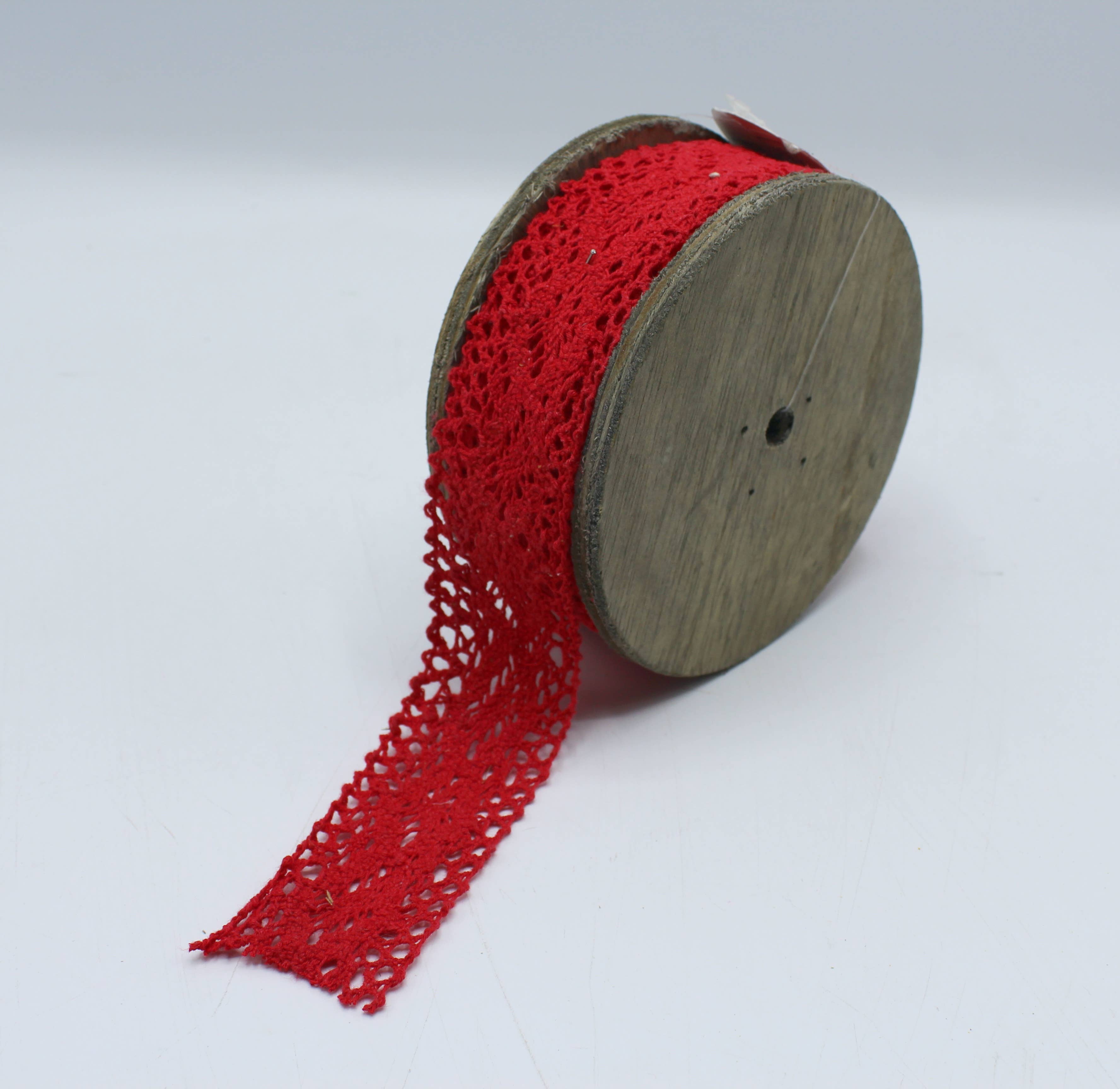 Fioretto Renato S.r.l. – Großhandel Band – Geschenke verpacken – Rotes Baumwoll-Spitzenband3