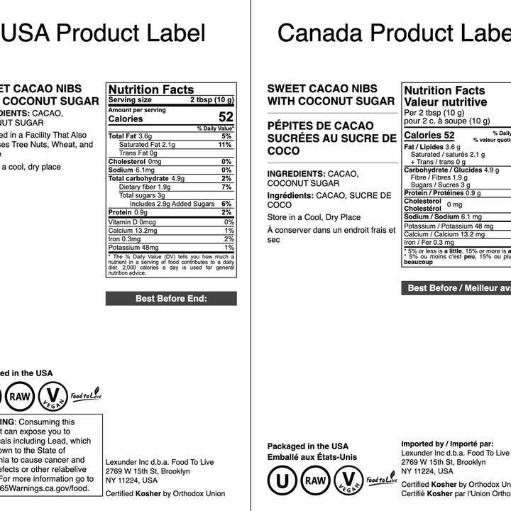 Food To Live - Wholesale Chocolate - Sweet Cacao Nibs with Coconut Sugar - by Food to Live2