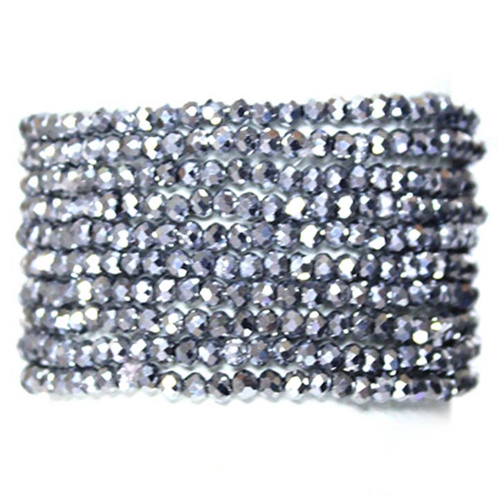 JOIA ACCESSORIES - Wholesale Beaded Bracelet - GLASS BEAD STRETCH MULTI BRACELET, SB 79386