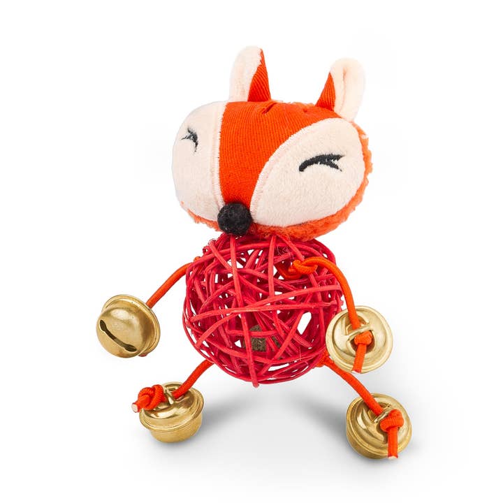 Jouet pour chat renard orange avec balle à la cataire pour la vente par Silver Paw
