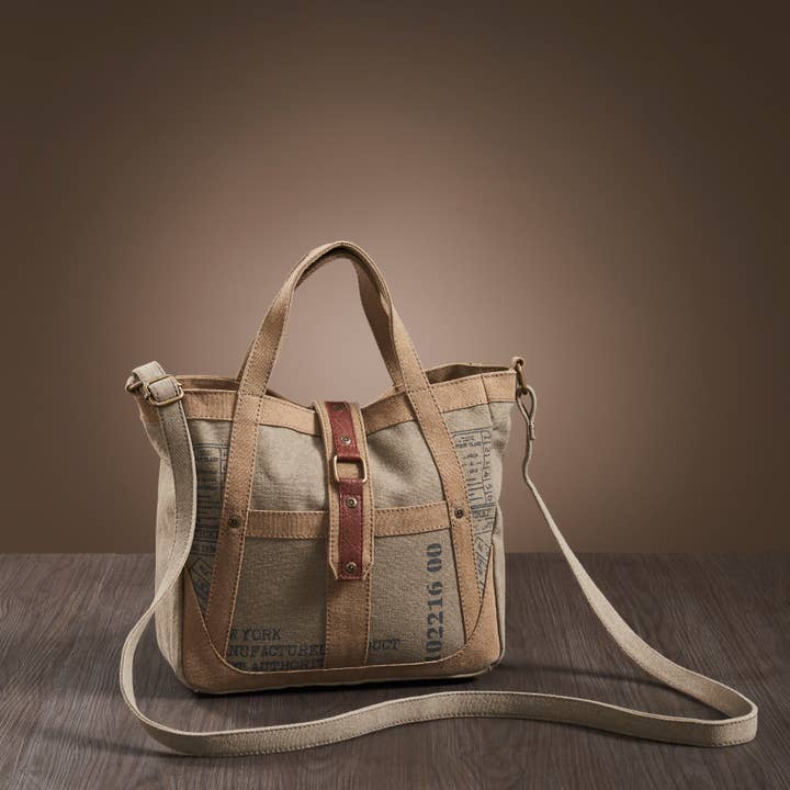 Mona B. - Wholesale Crossbody Bag - Women's - Portland Up-Cycled Canvas Women's Crossbody Bag
