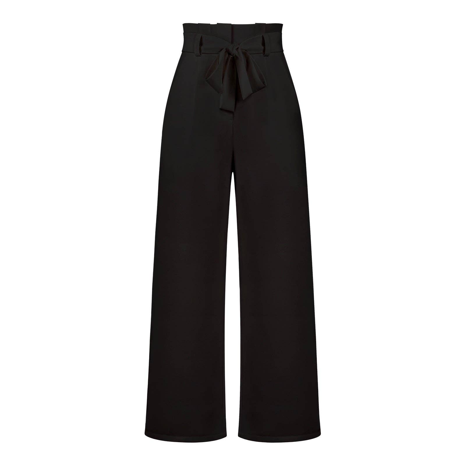Suhkasana - Wholesale Pants - Women's - Women's Wide-Leg Trousers with Belt Casual Commuter Pants0