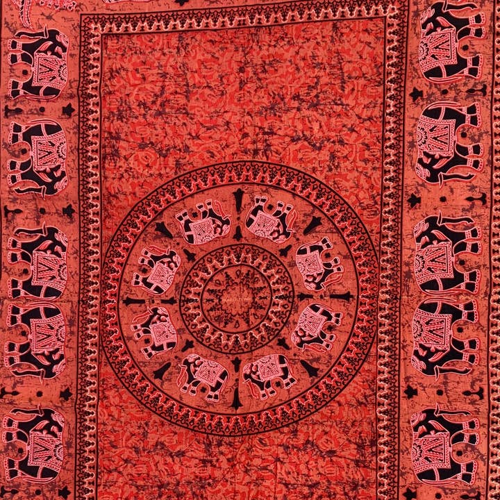 Elephant Mandala Tapestry Wall Decor Beach Throw 80”X50” for wholesale by Lungta Imports