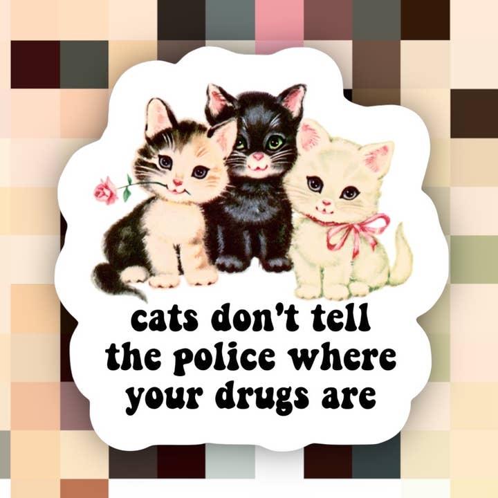 Pegatina divertida con forma de gato para venta al por mayor de Ace the Pitmatian Co