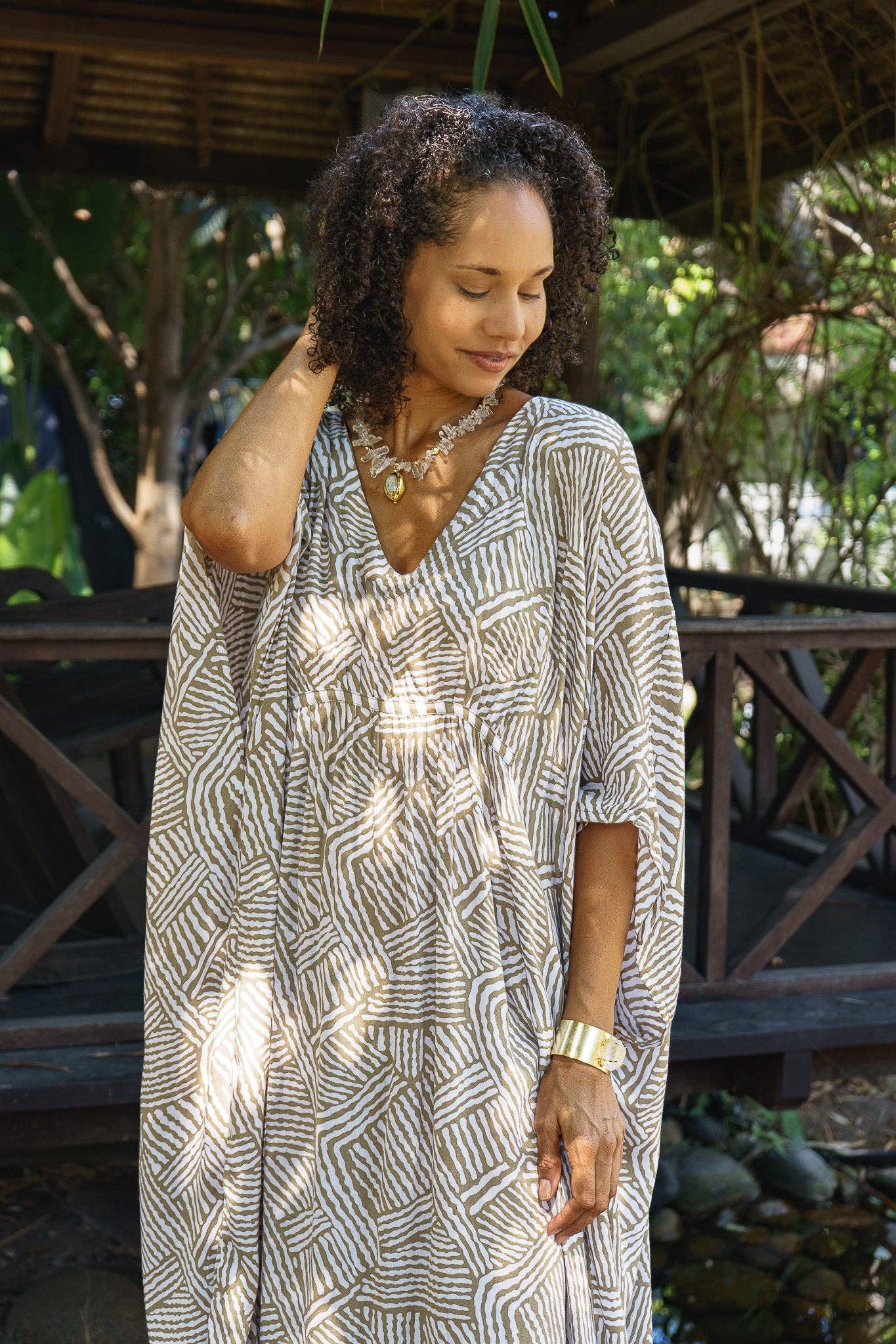 Bali Queen - Vente Caftan – femme - Caftan Long Froncé Mojave12