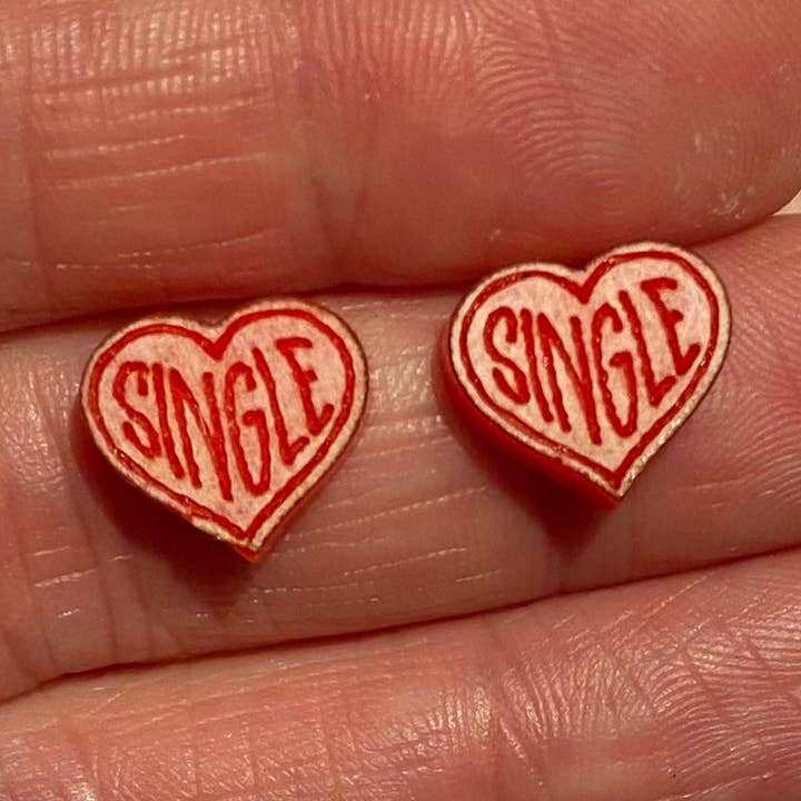 Single Love Heart Stud Earring Silicone Mould, valentines ea for wholesale by EllaRaeMouldsVinyls