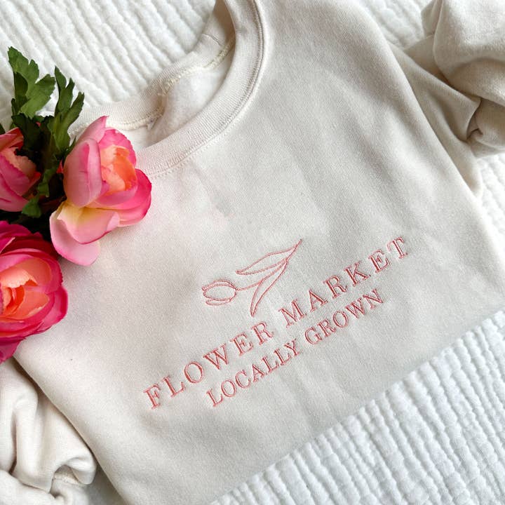 Arden & Gold - Wholesale Sweatshirt - Women's - Flower Market Embroidered Sweatshirt | Spring Sweatshirt6
