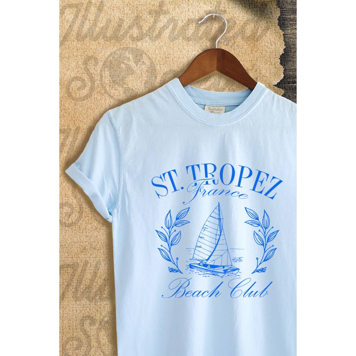 Illustrated Society - Wholesale Screen Printed T-Shirt - Women's - ST TROPEZ VINTAGE GRAPHIC  TEE4