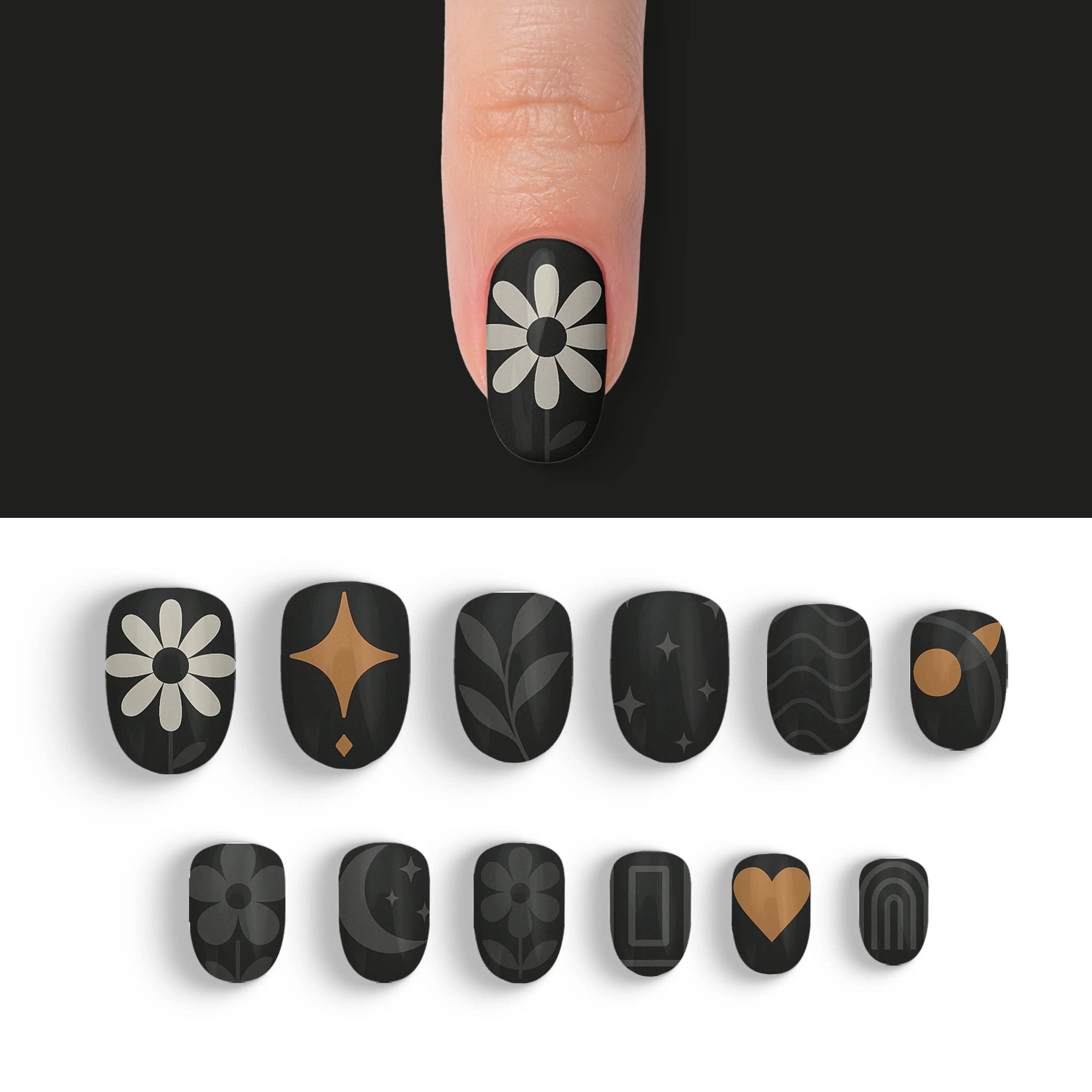 FYNE BODY - Wholesale Press-on/fake nails - Midnight Sunbeam Black Summer Press-On Nails65