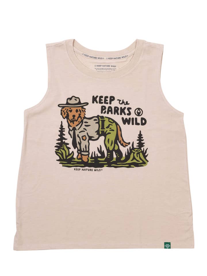 Keep the Barks Wild Women's Muscle Tank | Heather Tan for wholesale by Keep Nature Wild