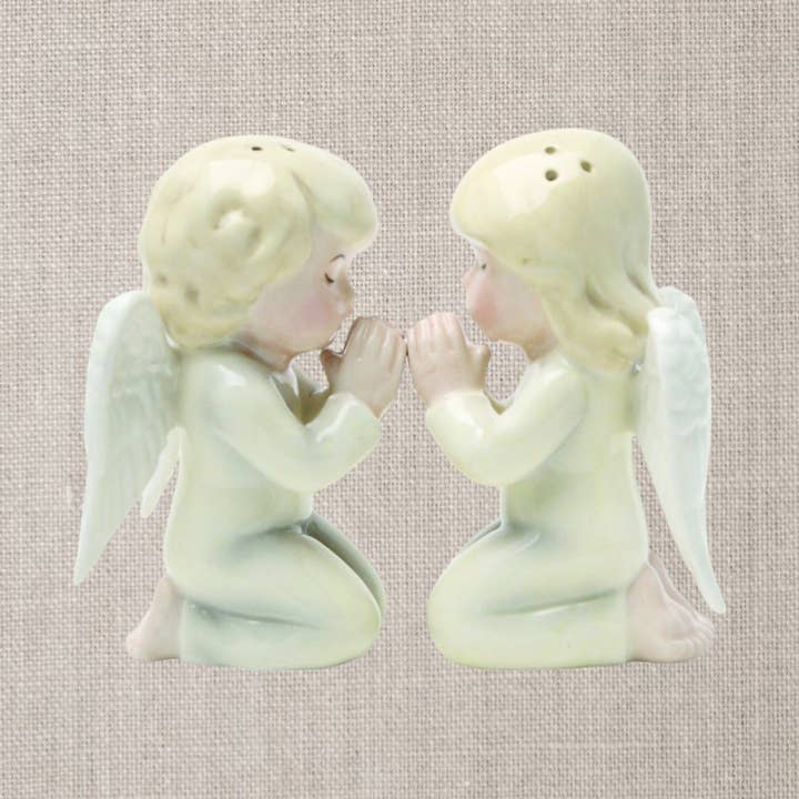 Praying Angels Ceramic Salt and Pepper Shaker Set for wholesale by Pacific Trading