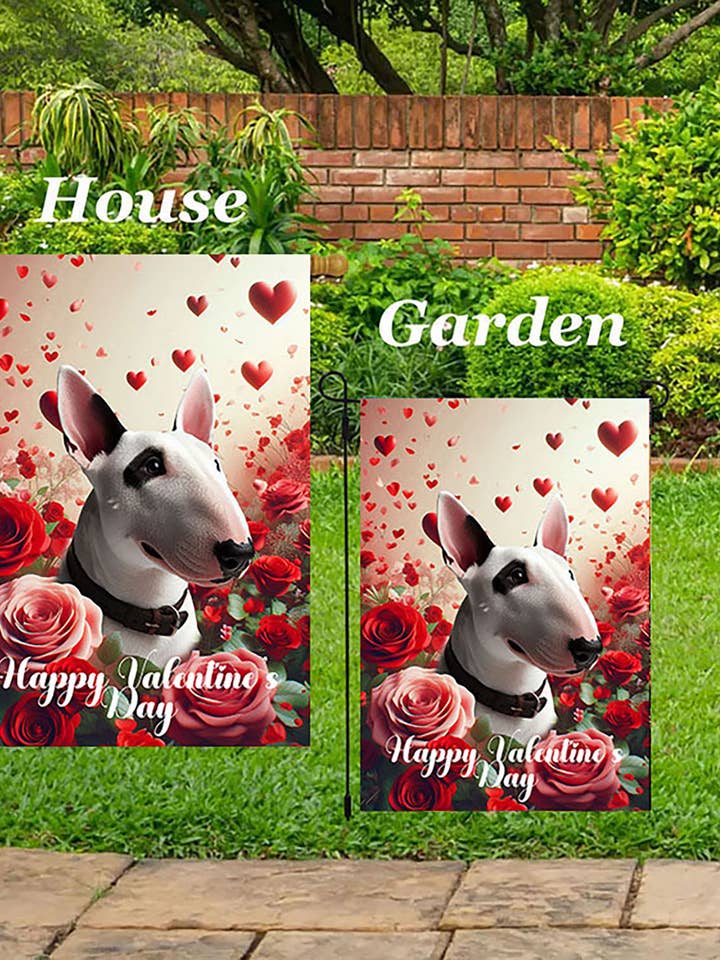 Bullterrier Mini - Valentinstag Hausflagge für den Großhandel von Best of Breed Products