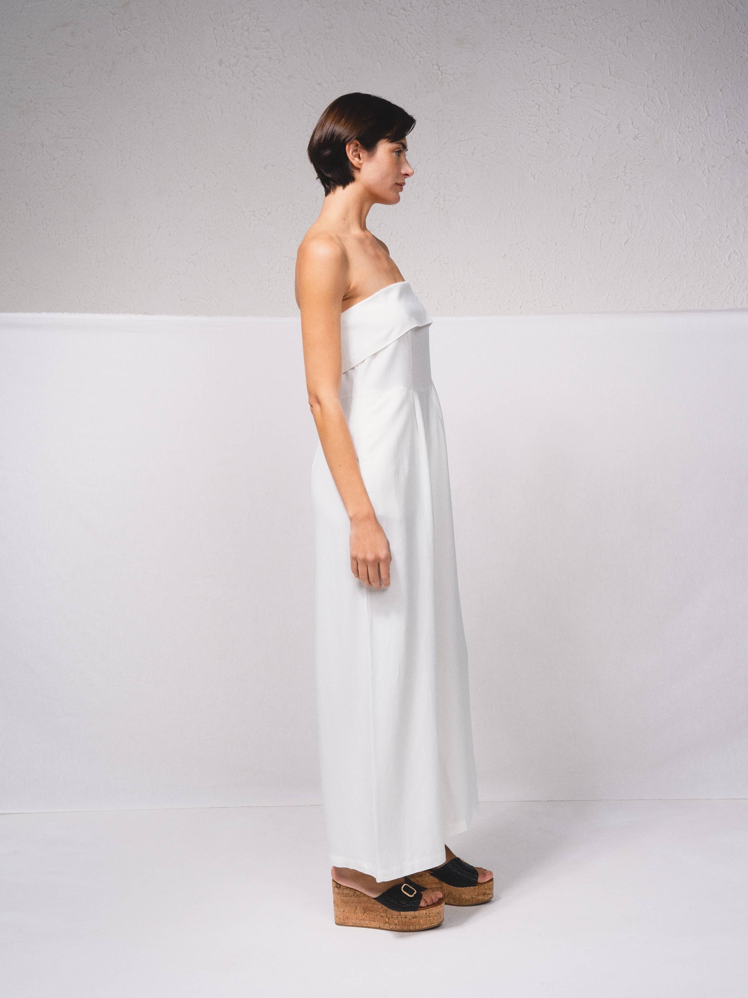 SMF - Wholesale Jumpsuit - Women's - 249629 - Linen blend bandeau jumpsuit3