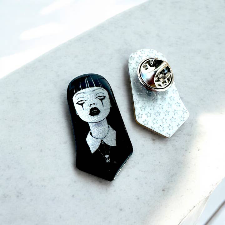The Enamel Pin Factory – wholesale Lapel pin/button – Wednesday Addams - Eco Enamel Pin Badge1