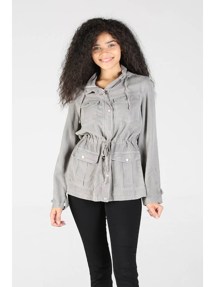 ANGIE - Wholesale Jacket - Women's - SJ629-ASIS TENCEL UTILITY JACKET17