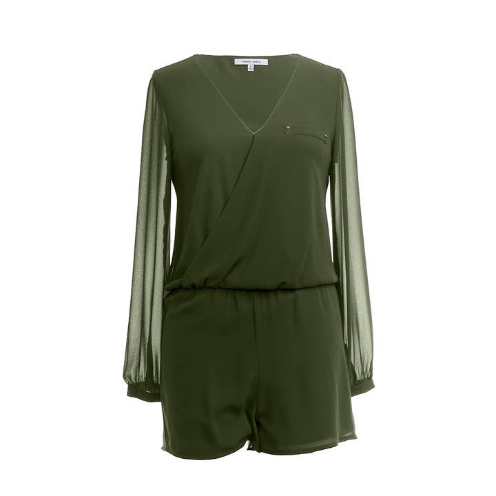 Tuta incrociata a maniche lunghe con elastico in vita per la vendita all'ingrosso da parte di Naked Zebra Rack