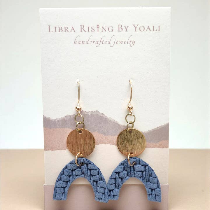 Elle in Denim Blue Knit Leather for wholesale by Libra Ris↟ng By Yoali