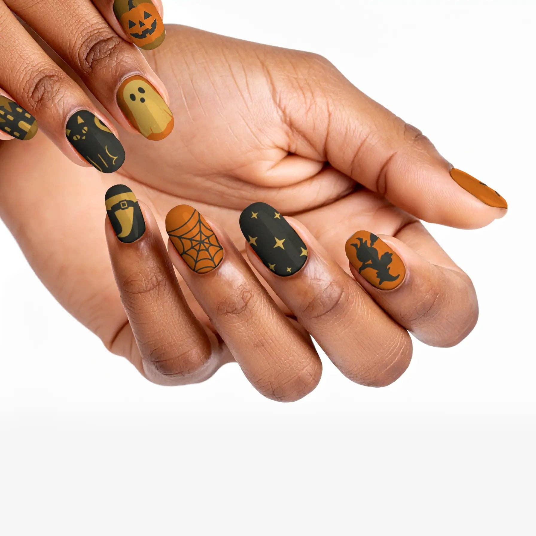 FYNE BODY - Wholesale Press-on/fake nails - Ghoul's Gold Glamour Halloween Press-On Nails48