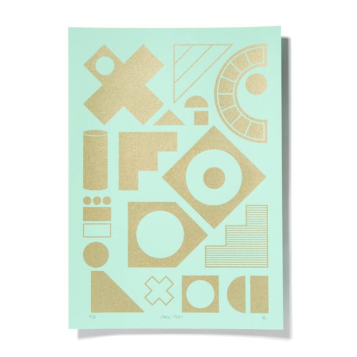 Park Play A3 zeefdruk - Park Green & Soft Gold
PRA3-PPPG voor wholesale door Laura Knight Studio