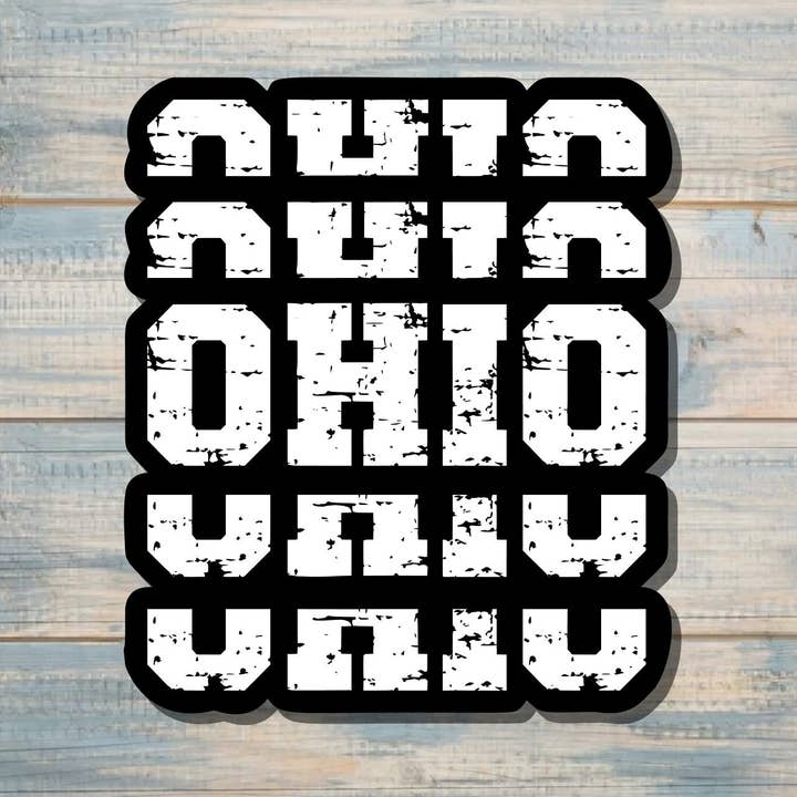 Stacked Ohio Sticker, Ohio Decal, State Laptop Stickers, Vinyl Stickers, Home Pride, Refrigerator Magnet, Locker Decor, Distressed Words, Local Hometown |Sticker or Magnet for wholesale by Handmade by Marlayna