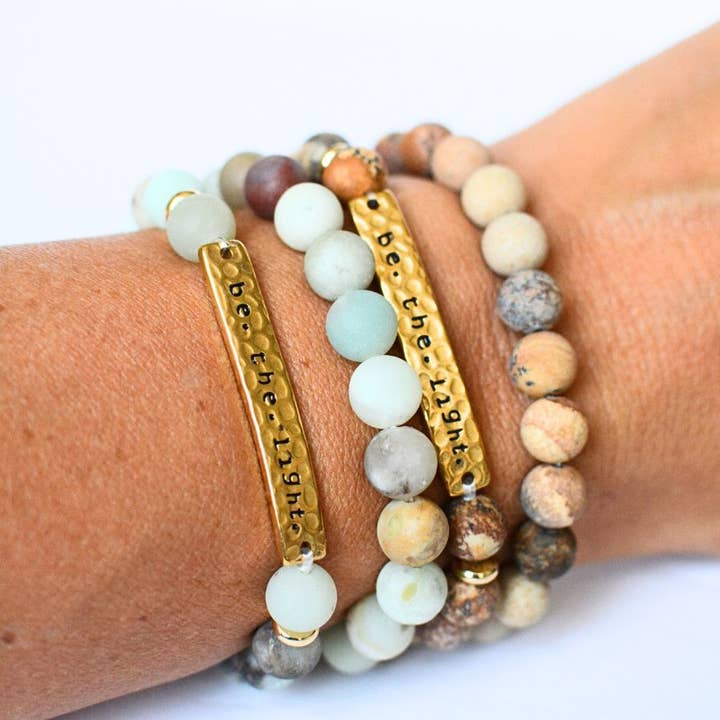 Two and Crew - Wholesale Beaded Bracelet - Be The Light Stone stretch bracelet Christian faith jewelry