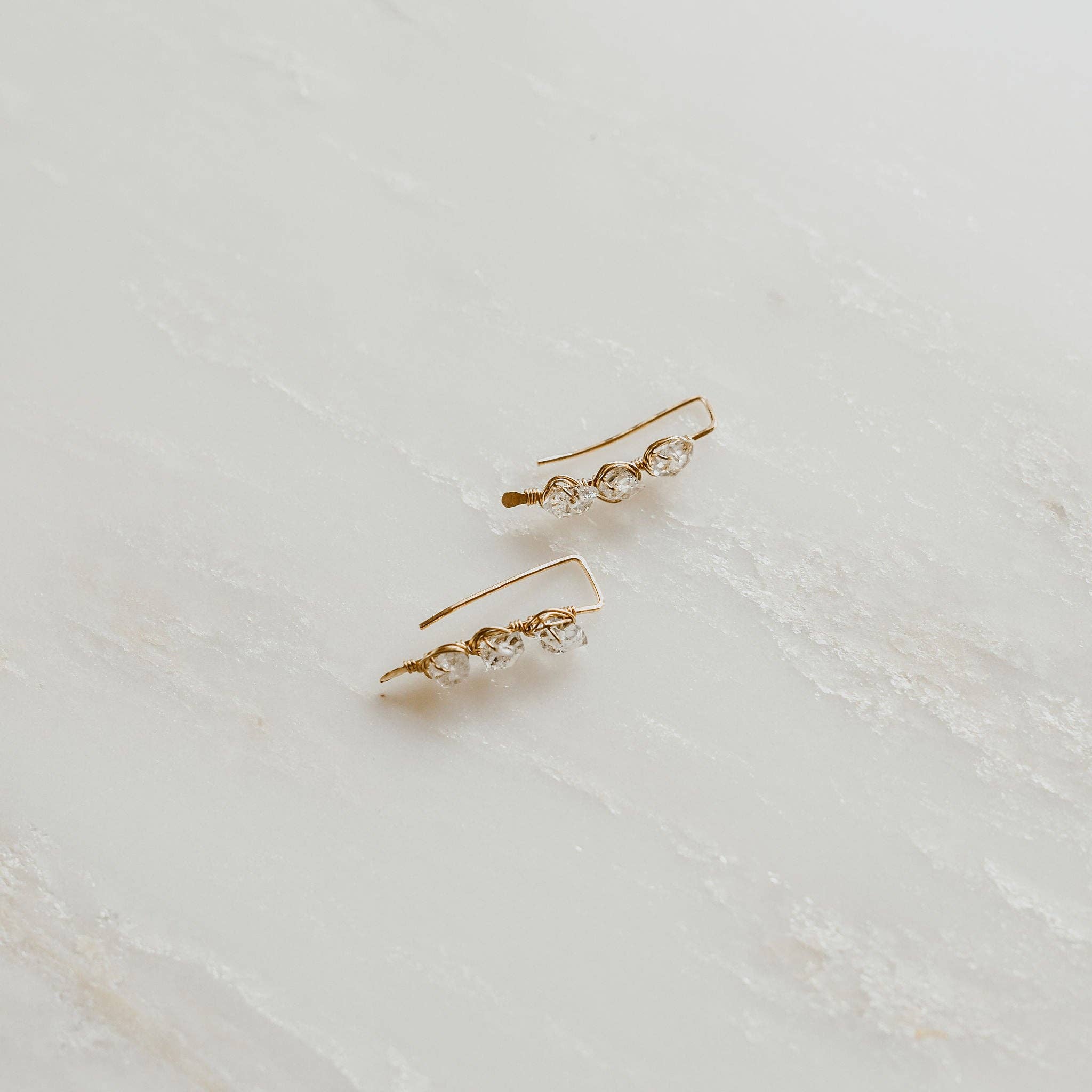 Derive Jewelry - Vendita all'ingrosso Orecchini ear jacket/climber - Herkimer Diamond Ear Climbers5